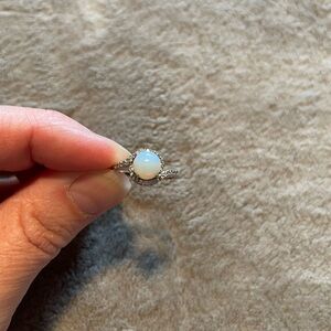 Elegant Silver Opal Ring